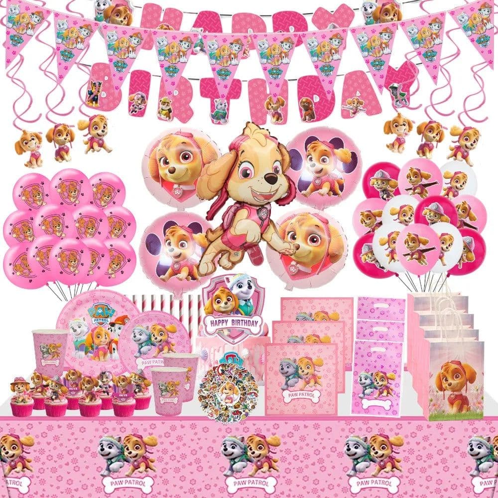 image-TAKARA TOMY Pink Paw Patrol Skye Party Supplies - Fun Birthday Decorations