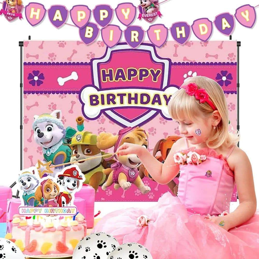 image-TAKARA TOMY Pink Paw Patrol Skye Party Supplies - Fun Birthday Decorations
