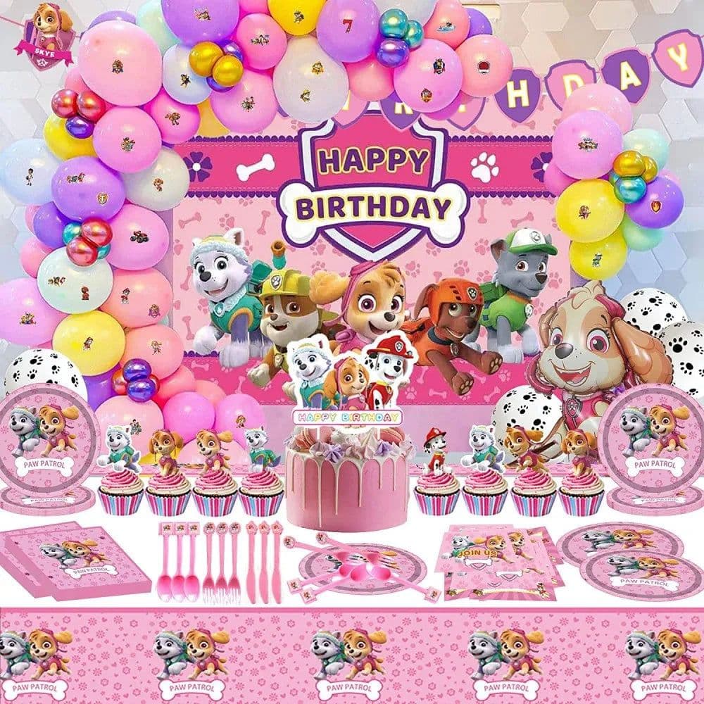 image-TAKARA TOMY Pink Paw Patrol Skye Party Supplies - Fun Birthday Decorations