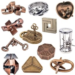 image-Gootrades Luban Lock Puzzle Toy - Educational Metal Brain Teaser Game