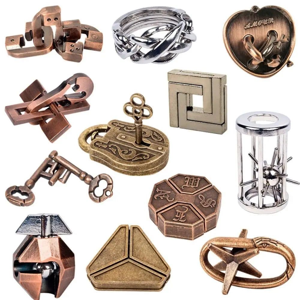 image-Gootrades Luban Lock Puzzle Toy - Educational Metal Brain Teaser Game