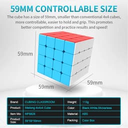 image-MeiLong 4x4x4 Magic Cube Puzzle - Colourful Educational Toy for Kids