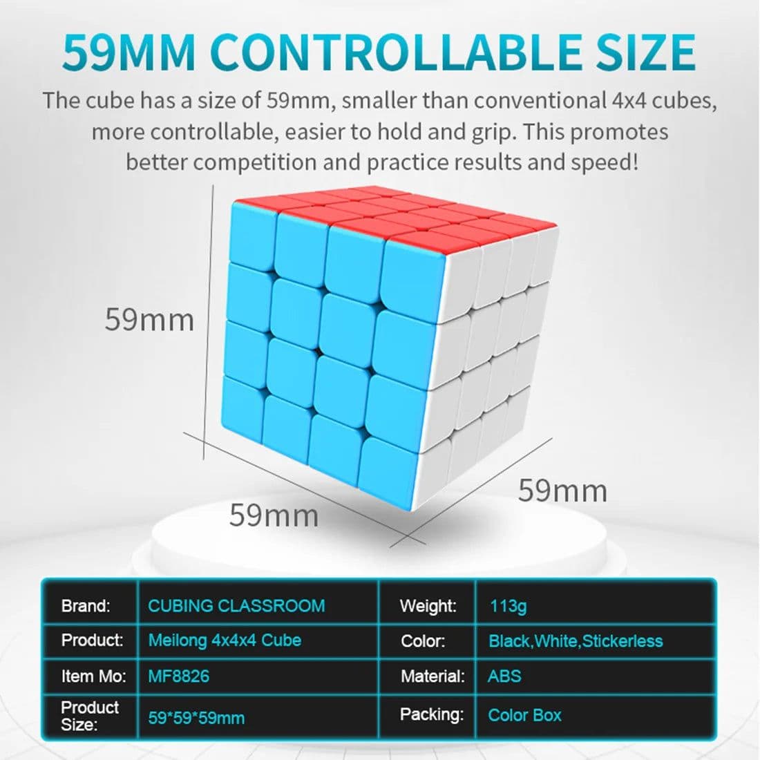 image-MeiLong 4x4x4 Magic Cube Puzzle - Colourful Educational Toy for Kids