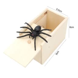 image-Wooden Mini Spider Prank Box - Fun Scare Toy for Kids & Adults Halloween Gift