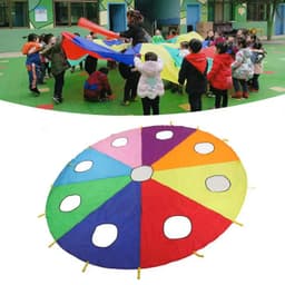 image-MEADE Rainbow Umbrella Parachute Game for Kids | Fun Outdoor Activity