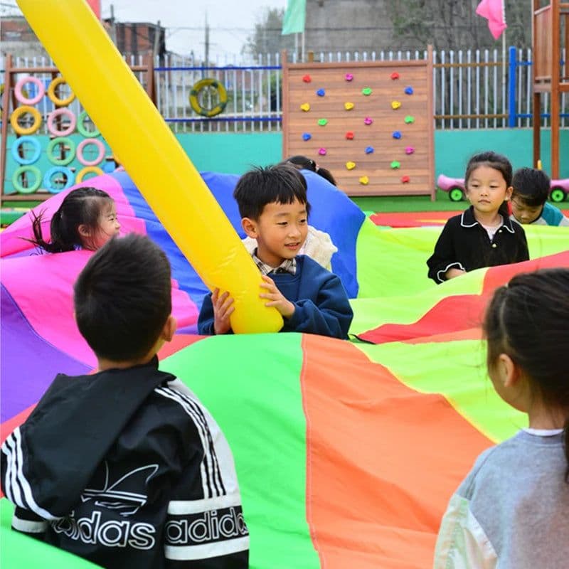 image-MEADE Rainbow Umbrella Parachute Game for Kids | Fun Outdoor Activity
