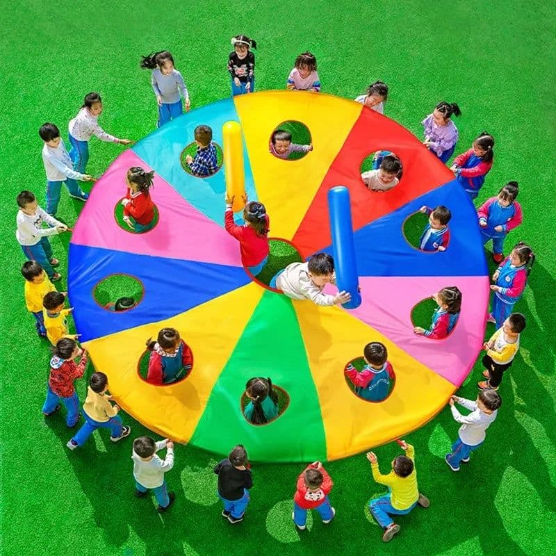 image-MEADE Rainbow Umbrella Parachute Game for Kids | Fun Outdoor Activity