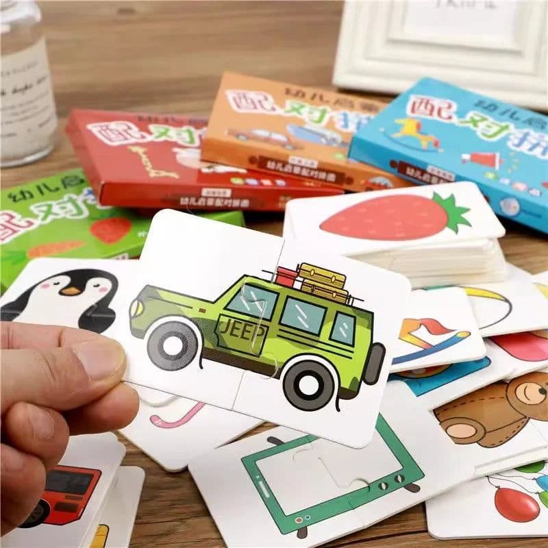 image-Montessori Toddler Puzzle Cards - Engaging Matching Game for Kids