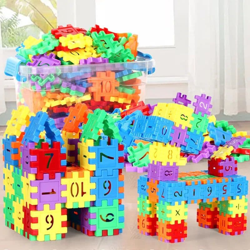 image-Miuioee 100Pcs Number Building Blocks - Colourful Learning Toy for Children