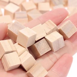 image-DIAPER&CORED Natural Wood Craft Blocks - 100 Eco-Friendly DIY Building Cubes