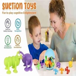 image-Creative Suction Cup Building Blocks for Kids - Safe Silicone Bath Toy