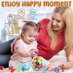 image-Creative Suction Cup Building Blocks for Kids - Safe Silicone Bath Toy