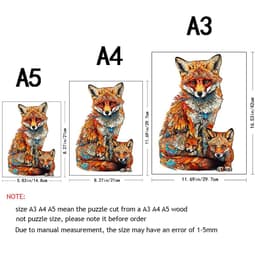 image-Warm Fox Family 3D Wooden Puzzle - Creative Gift for All Ages