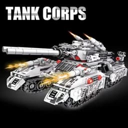 image-Military Heavy Tank Building Blocks - Engaging Assembly Toy for All Ages