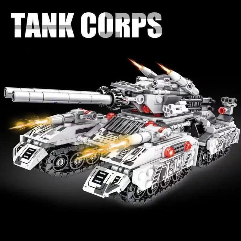image-Military Heavy Tank Building Blocks - Engaging Assembly Toy for All Ages