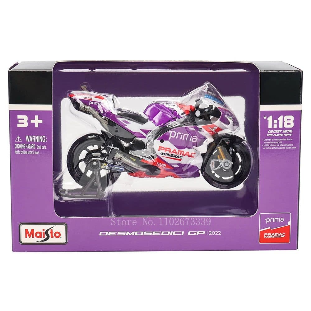 image-Maisto 1:18 Ducati Pramac Racing Alloy Model - Authentic Diecast Motorcycle