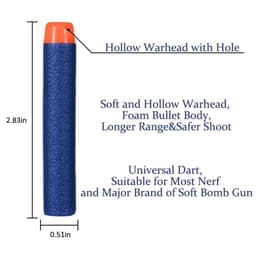 image-Soft Hollow Head Refill Darts for Nerf Blasters - Perfect Xmas Gift for Kids