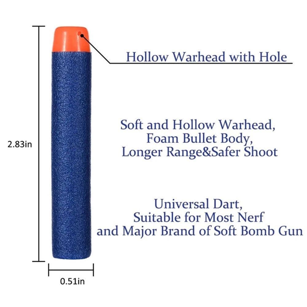 image-Soft Hollow Head Refill Darts for Nerf Blasters - Perfect Xmas Gift for Kids