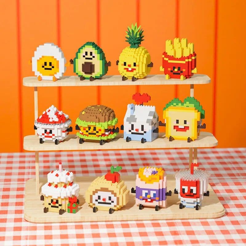 image-Happy Food Building Blocks - Vibrant Educational Toys for Creative Play
