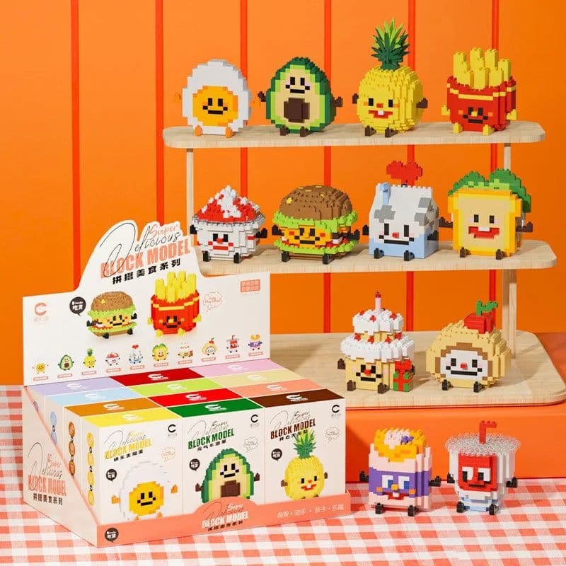 image-Happy Food Building Blocks - Vibrant Educational Toys for Creative Play