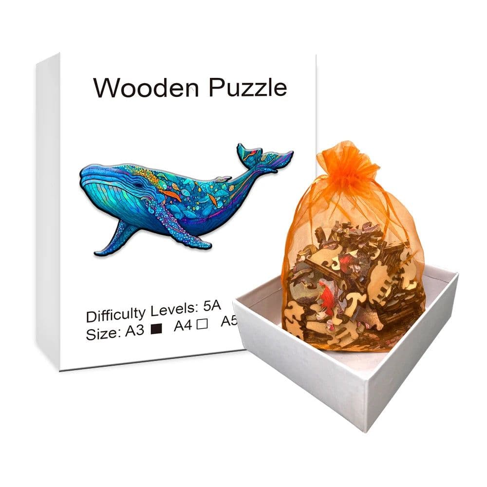 image-Whale Wooden Puzzle - Unique Animal Design - High-Quality Jigsaw Puzzle