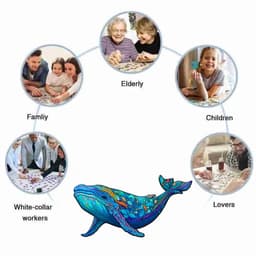image-Whale Wooden Puzzle - Unique Animal Design - High-Quality Jigsaw Puzzle