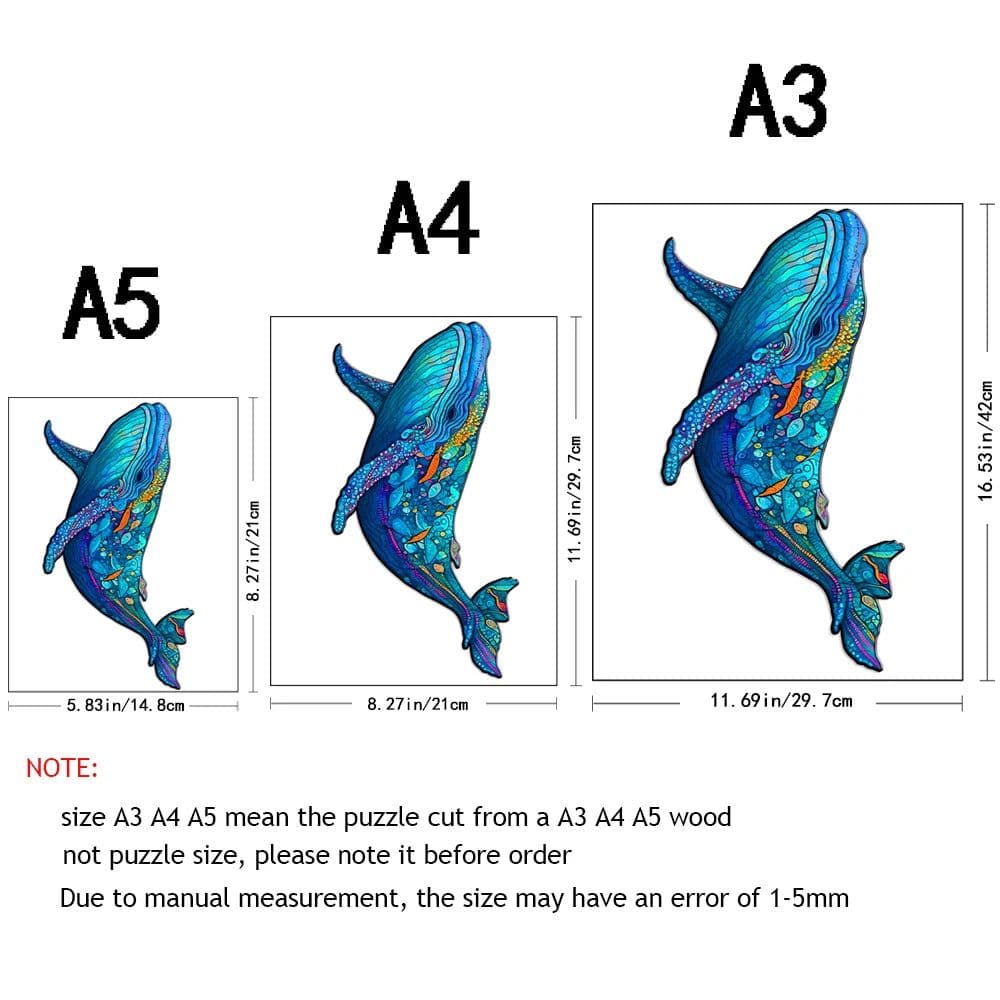 image-Whale Wooden Puzzle - Unique Animal Design - High-Quality Jigsaw Puzzle