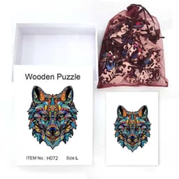 image-Wolf 3D Wooden Puzzle - Stress Relief Home Decor & Interactive Toy