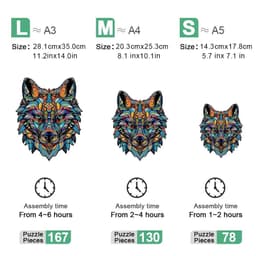 image-Wolf 3D Wooden Puzzle - Stress Relief Home Decor & Interactive Toy