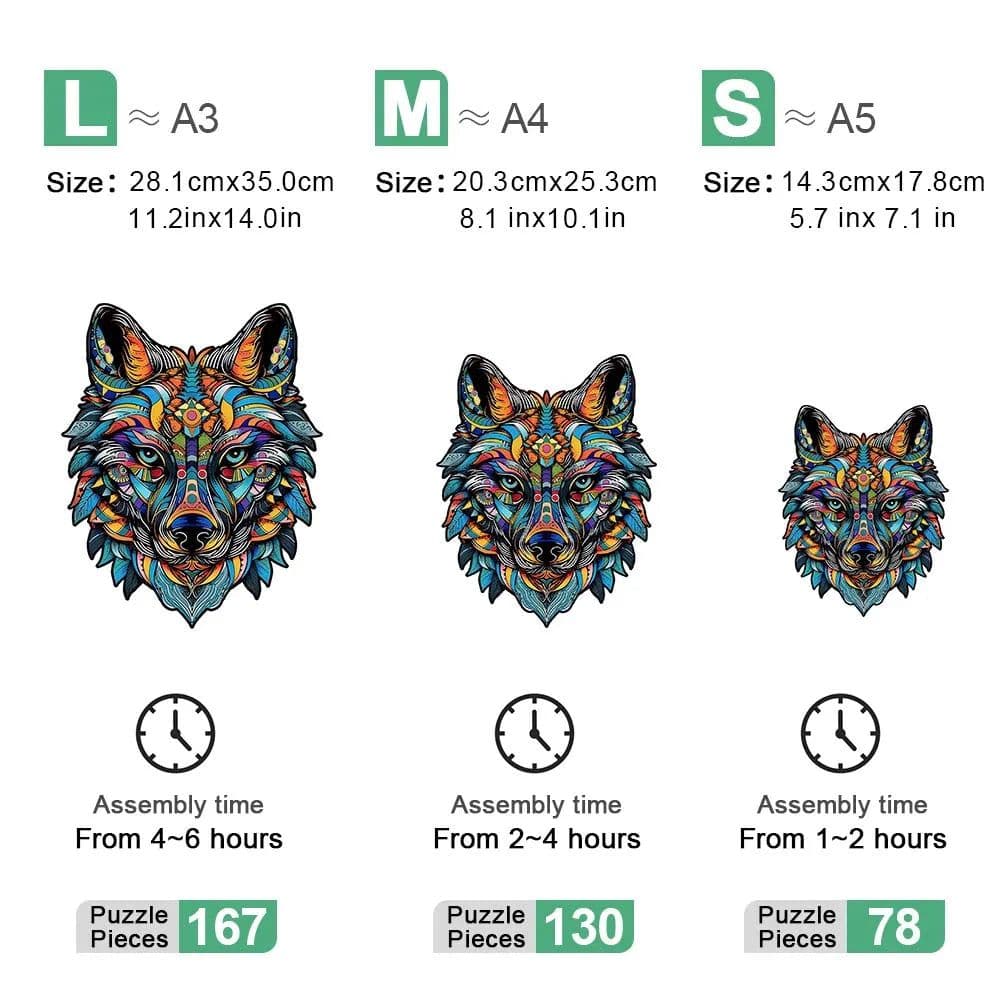 image-Wolf 3D Wooden Puzzle - Stress Relief Home Decor & Interactive Toy