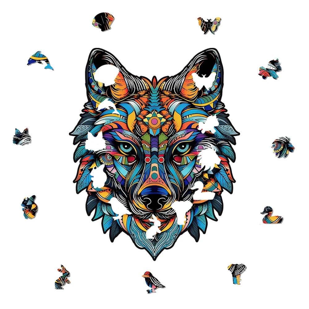 image-Wolf 3D Wooden Puzzle - Stress Relief Home Decor & Interactive Toy