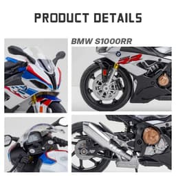 image-MAKEDA 1:12 BMW S1000RR Diecast Motorcycle Toy - Exquisite Detail & Durability