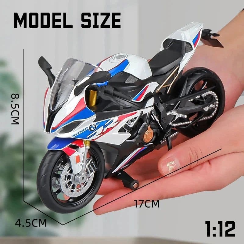 image-MAKEDA 1:12 BMW S1000RR Diecast Motorcycle Toy - Exquisite Detail & Durability