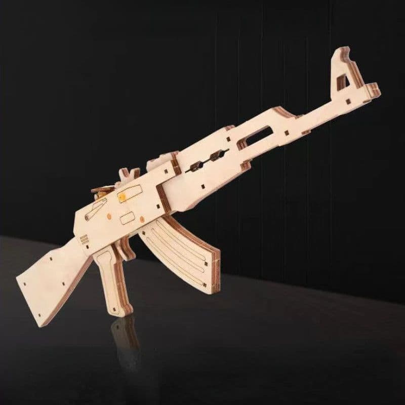 image-CTMA 3D Wooden Rubber Band Gun Puzzle - Creative Assembly Toy for Kids