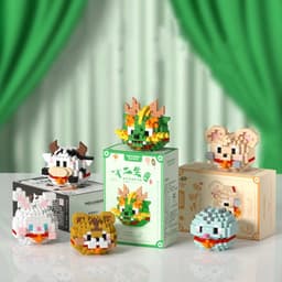 image-Zodiac Cartoon Mini Animal Building Blocks - Fun & Educational Toy Set