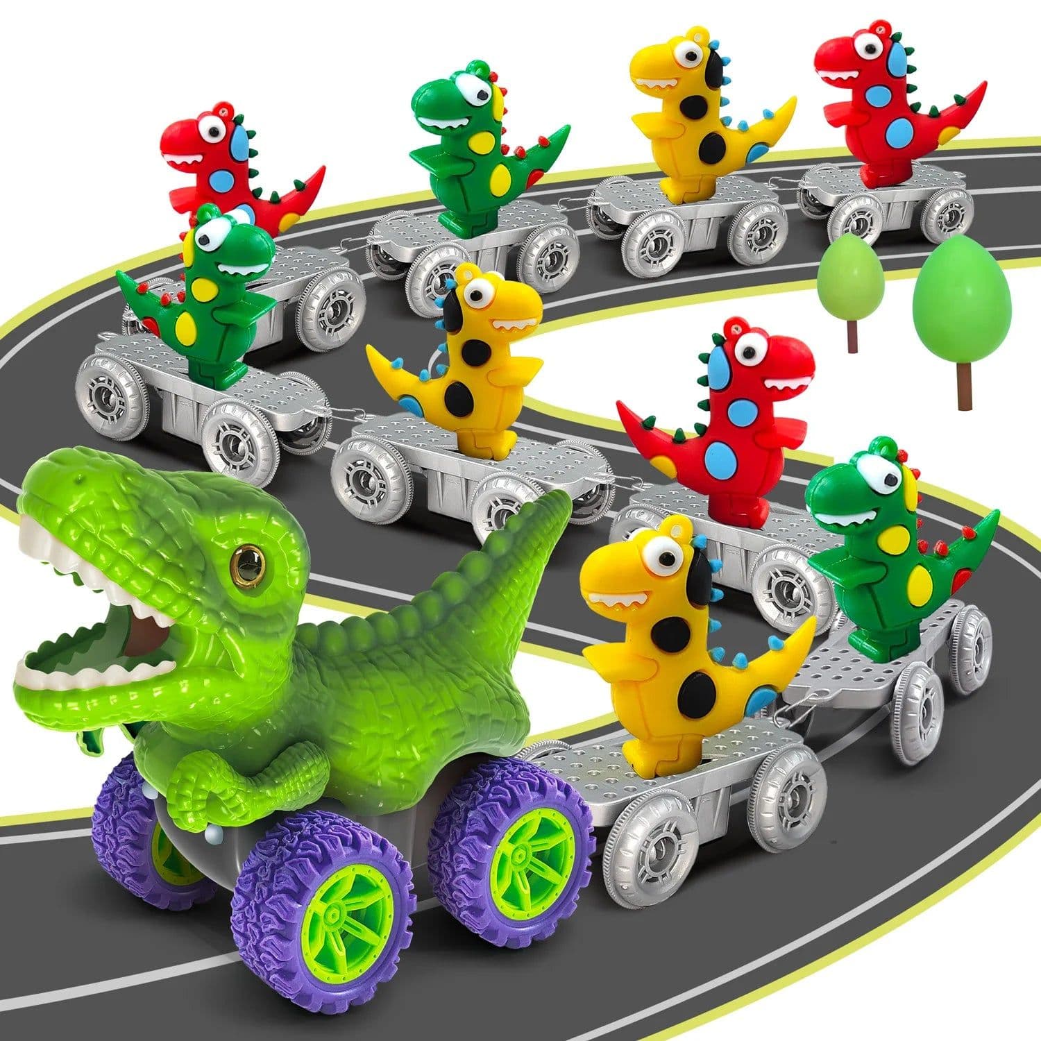 image-TONERJU Dinosaur Race Track Set - Endless Fun & Creative Play for Kids