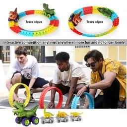 image-TONERJU Dinosaur Race Track Set - Endless Fun & Creative Play for Kids
