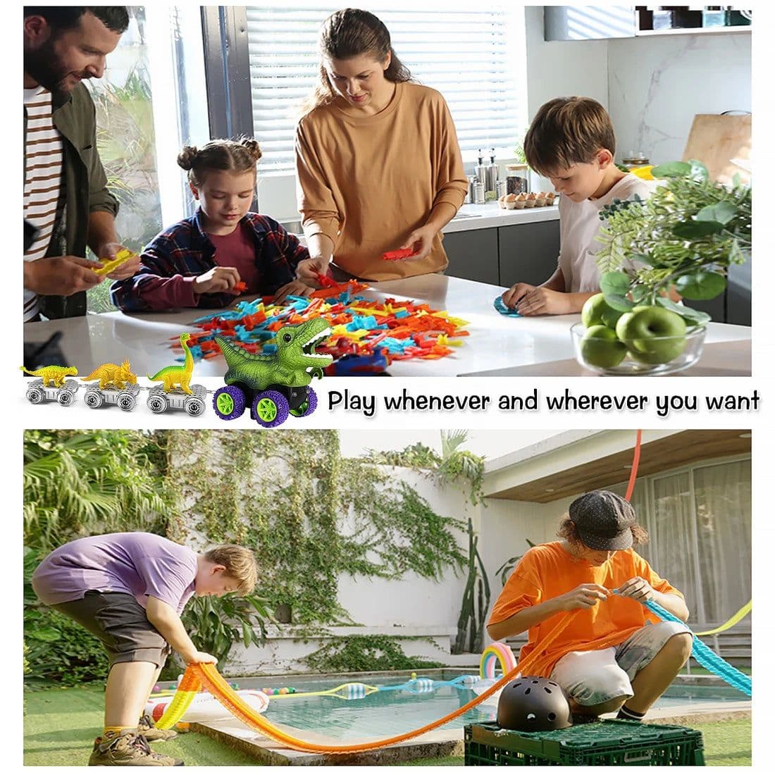 image-TONERJU Dinosaur Race Track Set - Endless Fun & Creative Play for Kids