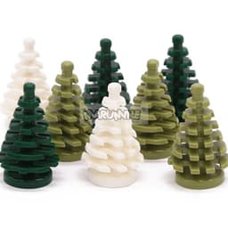 image-MARUMINE Small Spruce Tree Building Block Accessories Pack of 10