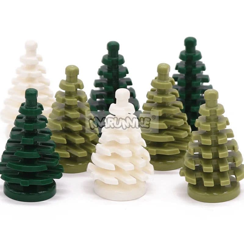 image-MARUMINE Small Spruce Tree Building Block Accessories Pack of 10