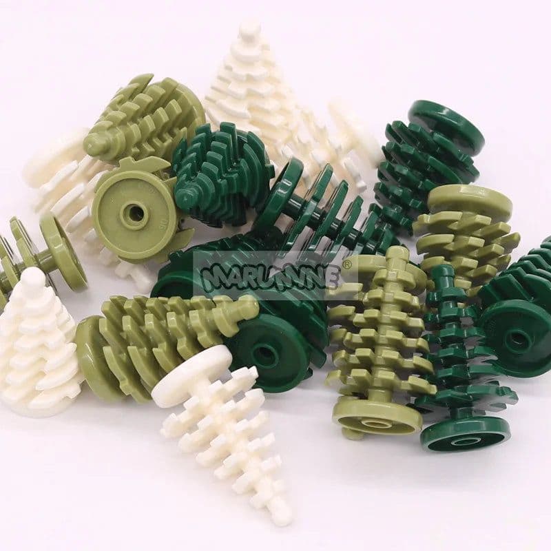 image-MARUMINE Small Spruce Tree Building Block Accessories Pack of 10