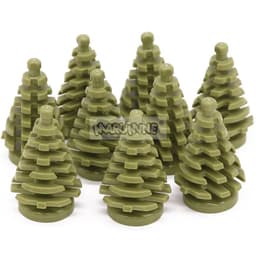 image-MARUMINE Small Spruce Tree Building Block Accessories Pack of 10