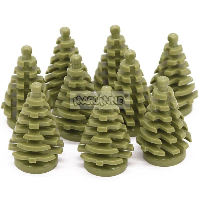 image-MARUMINE Small Spruce Tree Building Block Accessories Pack of 10