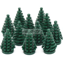 image-MARUMINE Small Spruce Tree Building Block Accessories Pack of 10