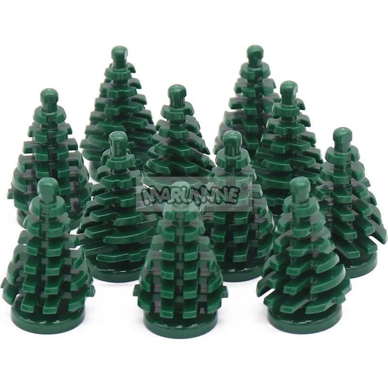 image-MARUMINE Small Spruce Tree Building Block Accessories Pack of 10
