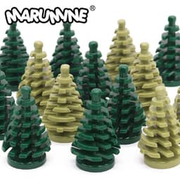 image-MARUMINE Small Spruce Tree Building Block Accessories Pack of 10