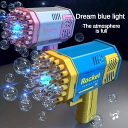 image-Portable LED Bubble Gun - 40 Holes Fun for Kids - Non-Toxic & Mess-Free