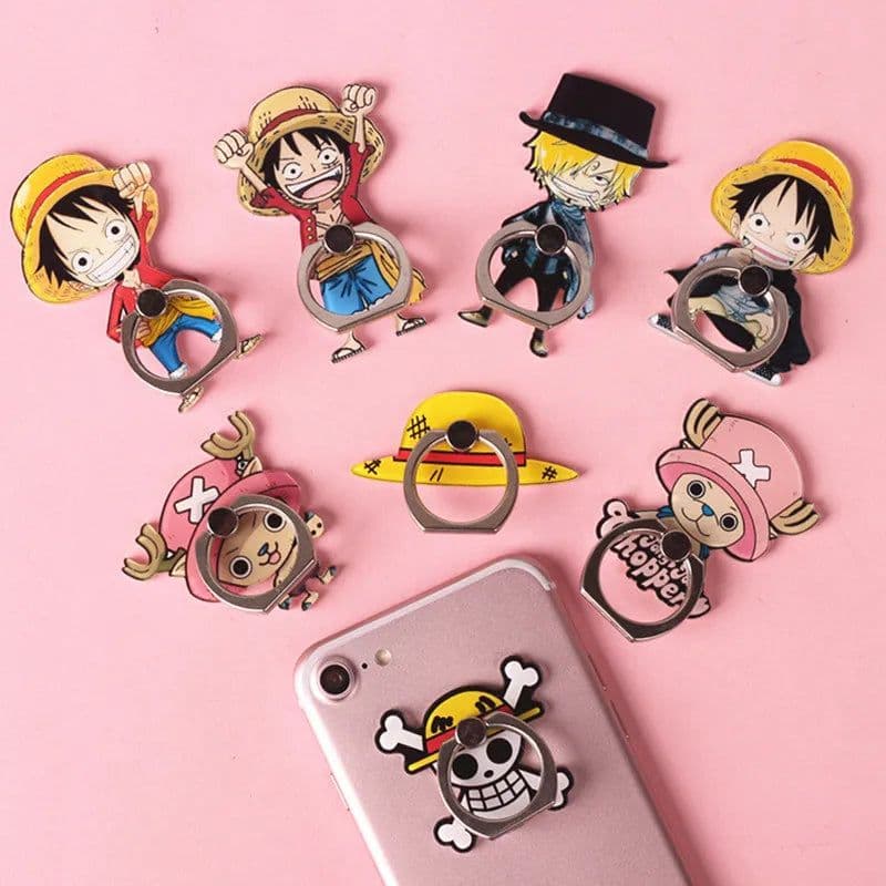 image-Bandai One Piece Luffy Finger Ring Mobile Holder - Fun & Functional Stand