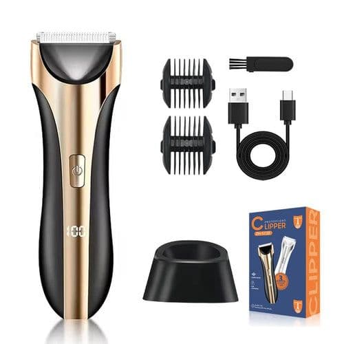image-Electric Groin Trimmer for Men Waterproof Ball Trimmer for Pubic/Body