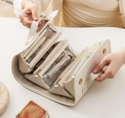 image-Detachable Cosmetic Bag Portable Large Capacity 4 in 1 Makeup Bags